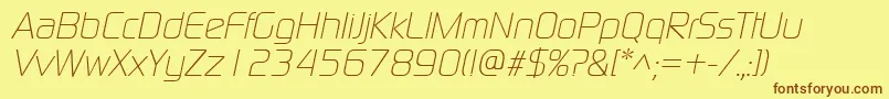 ModaernelightItalic Font – Brown Fonts on Yellow Background