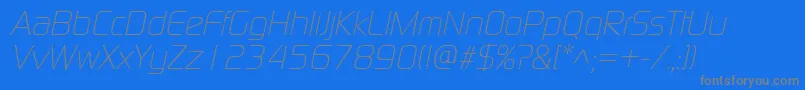 ModaernelightItalic Font – Gray Fonts on Blue Background
