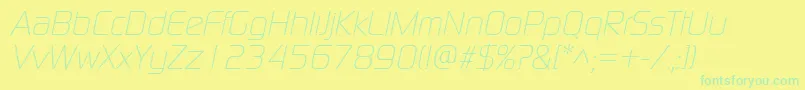 ModaernelightItalic Font – Green Fonts on Yellow Background