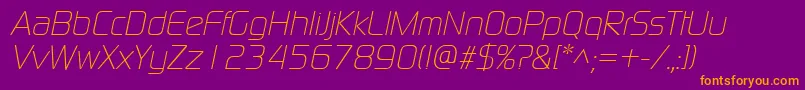 ModaernelightItalic Font – Orange Fonts on Purple Background