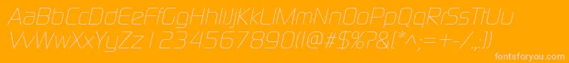 ModaernelightItalic-Schriftart – Rosa Schriften auf orangefarbenem Hintergrund