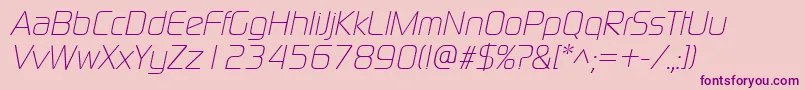 ModaernelightItalic Font – Purple Fonts on Pink Background