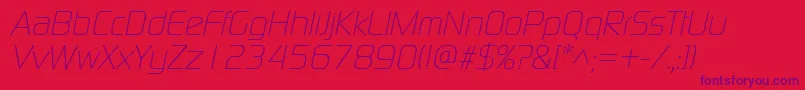 ModaernelightItalic Font – Purple Fonts on Red Background