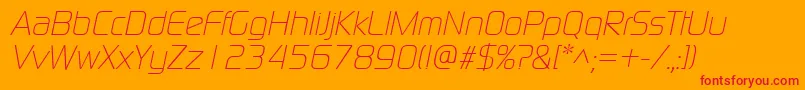 ModaernelightItalic Font – Red Fonts on Orange Background