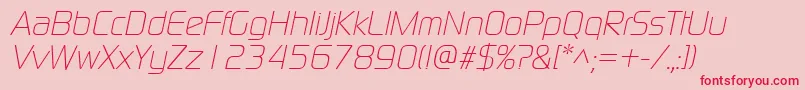 ModaernelightItalic Font – Red Fonts on Pink Background