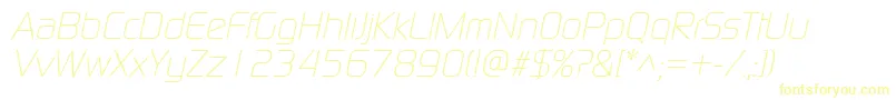 ModaernelightItalic Font – Yellow Fonts on White Background
