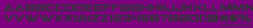 フォントStrikefighterexpand – 紫の背景に黒い文字