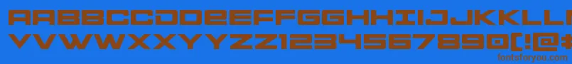 Montrocexpand Font – Brown Fonts on Blue Background