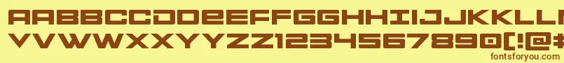 Montrocexpand Font – Brown Fonts on Yellow Background