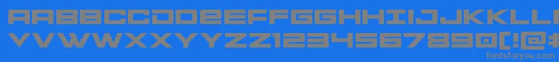 フォントMontrocexpand – 青い背景に灰色の文字