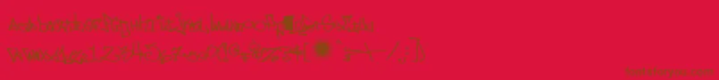Eastm ffy-Schriftart – Braune Schriften auf rotem Hintergrund
