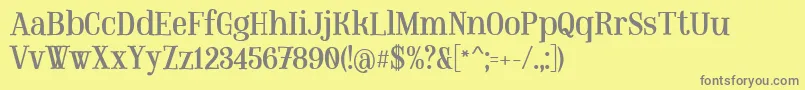 MountregularPersonaluse-Schriftart – Graue Schriften auf gelbem Hintergrund