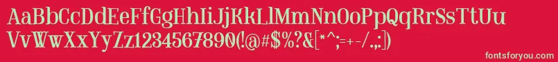 MountregularPersonaluse Font – Green Fonts on Red Background