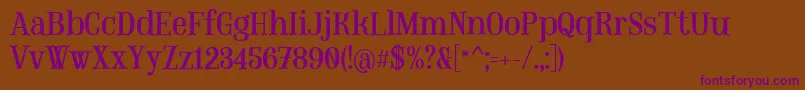 MountregularPersonaluse Font – Purple Fonts on Brown Background