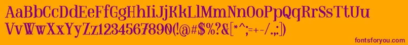 MountregularPersonaluse-Schriftart – Violette Schriften auf orangefarbenem Hintergrund