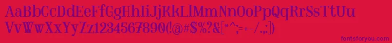 Шрифт MountregularPersonaluse – фиолетовые шрифты на красном фоне
