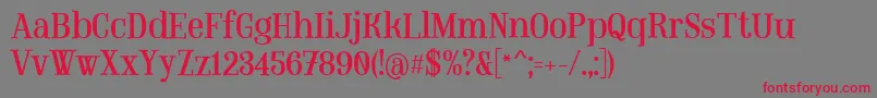 MountregularPersonaluse Font – Red Fonts on Gray Background