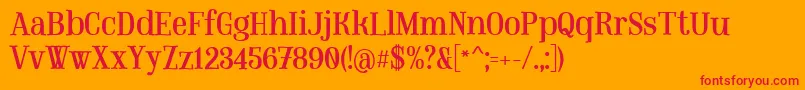 MountregularPersonaluse-Schriftart – Rote Schriften auf orangefarbenem Hintergrund
