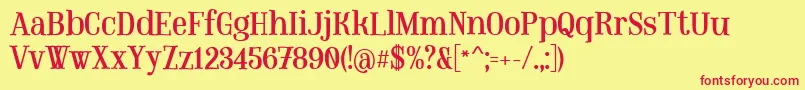 MountregularPersonaluse Font – Red Fonts on Yellow Background