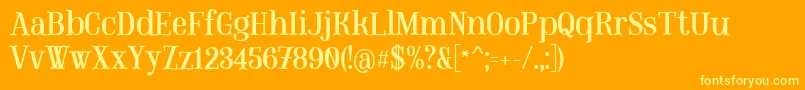 Шрифт MountregularPersonaluse – жёлтые шрифты на оранжевом фоне