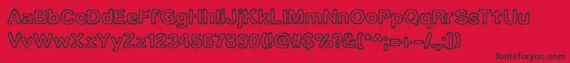 Ubiquity-Schriftart – Schwarze Schriften auf rotem Hintergrund