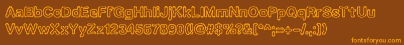 Ubiquity Font – Orange Fonts on Brown Background