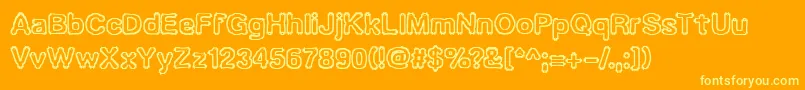 Ubiquity Font – Yellow Fonts on Orange Background