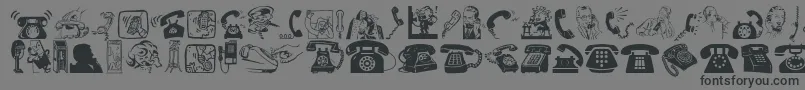 フォントIAmTelefonoIconsFont – 黒い文字の灰色の背景