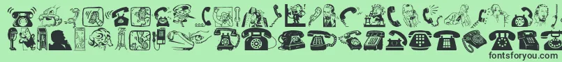 フォントIAmTelefonoIconsFont – 緑の背景に黒い文字