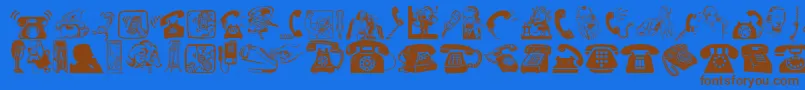 IAmTelefonoIconsFont-Schriftart – Braune Schriften auf blauem Hintergrund