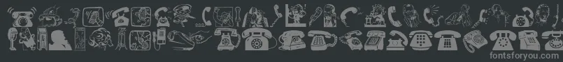 フォントIAmTelefonoIconsFont – 黒い背景に灰色の文字