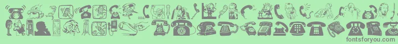 IAmTelefonoIconsFont-fontti – harmaat kirjasimet vihreällä taustalla