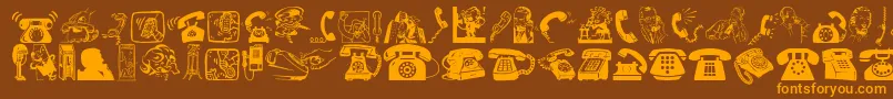 Шрифт IAmTelefonoIconsFont – оранжевые шрифты на коричневом фоне