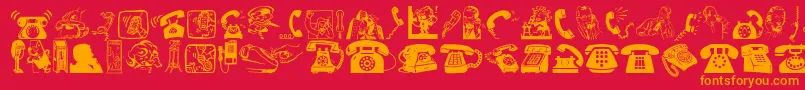 Fonte IAmTelefonoIconsFont – fontes laranjas em um fundo vermelho