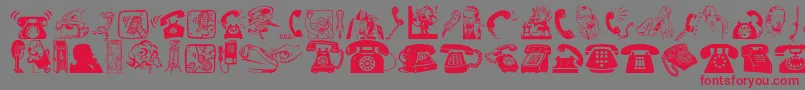 IAmTelefonoIconsFont-fontti – punaiset fontit harmaalla taustalla