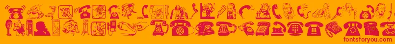 フォントIAmTelefonoIconsFont – オレンジの背景に赤い文字