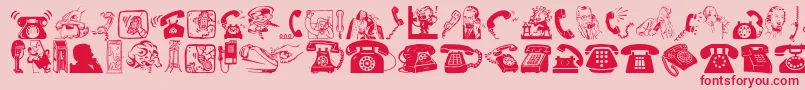 IAmTelefonoIconsFont-Schriftart – Rote Schriften auf rosa Hintergrund