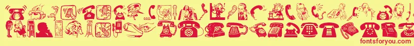 Czcionka IAmTelefonoIconsFont – czerwone czcionki na żółtym tle