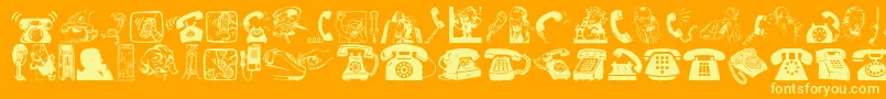 Fonte IAmTelefonoIconsFont – fontes amarelas em um fundo laranja