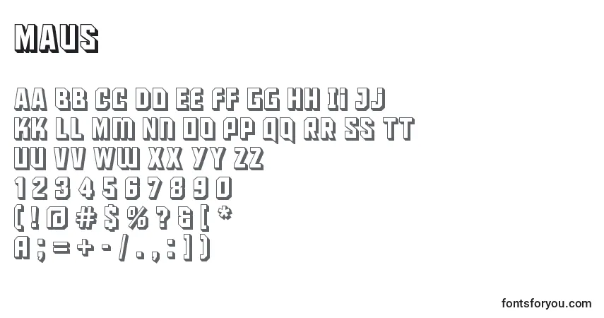 A fonte Maus – alfabeto, números, caracteres especiais