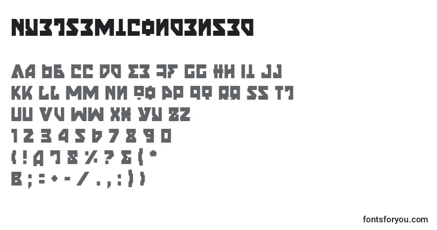 A fonte NyetSemiCondensed – alfabeto, números, caracteres especiais