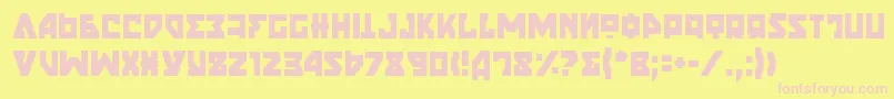 NyetSemiCondensed-fontti – vaaleanpunaiset fontit keltaisella taustalla