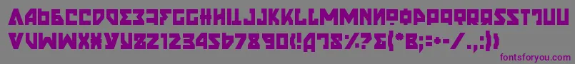 フォントNyetSemiCondensed – 紫色のフォント、灰色の背景