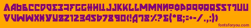 NyetSemiCondensed-Schriftart – Violette Schriften auf orangefarbenem Hintergrund