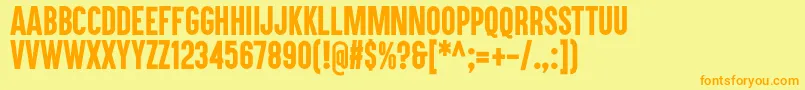 Akukamu-Schriftart – Orangefarbene Schriften auf gelbem Hintergrund