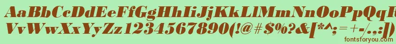 BodonistdXboldItalic Font – Brown Fonts on Green Background