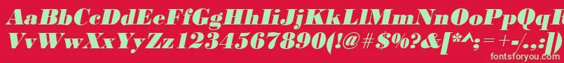 BodonistdXboldItalic Font – Green Fonts on Red Background