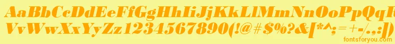 BodonistdXboldItalic Font – Orange Fonts on Yellow Background