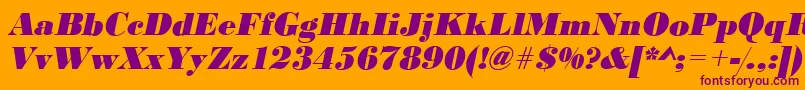 BodonistdXboldItalic Font – Purple Fonts on Orange Background