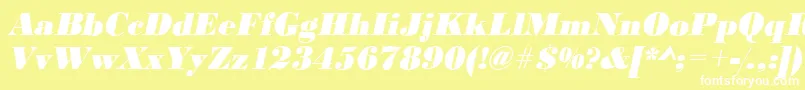 BodonistdXboldItalic Font – White Fonts on Yellow Background